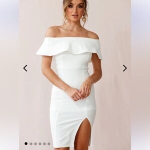 Selfie Leslie Alina Elegant Bodycon White Dress Size Large